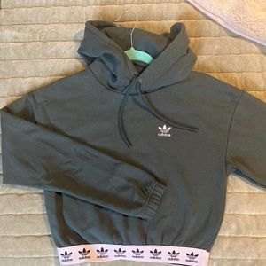 Green Adidas Cropped Hoodie